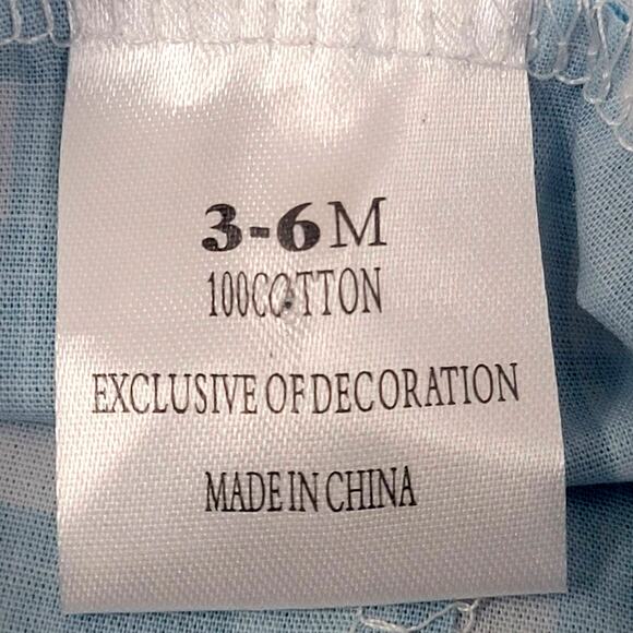 Pink Bunny Smock Turquoise Gingham Romper 3-6 Months - Picture 5 of 6